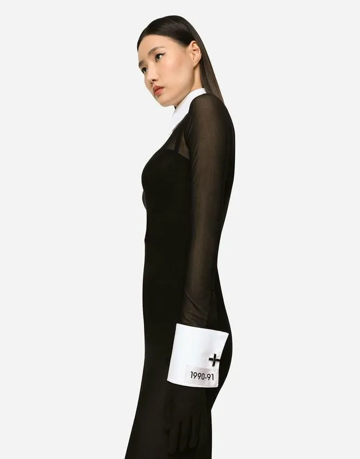 Dolce and Gabbana Dresses Women KIM DOLCEandGABBANA Long Tulle Dress With Shirt Detailing Black Dolce and Gabbana Dresses Women KIM DOLCEandGABBANA Long Tulle Dress With Shirt Detailing Black