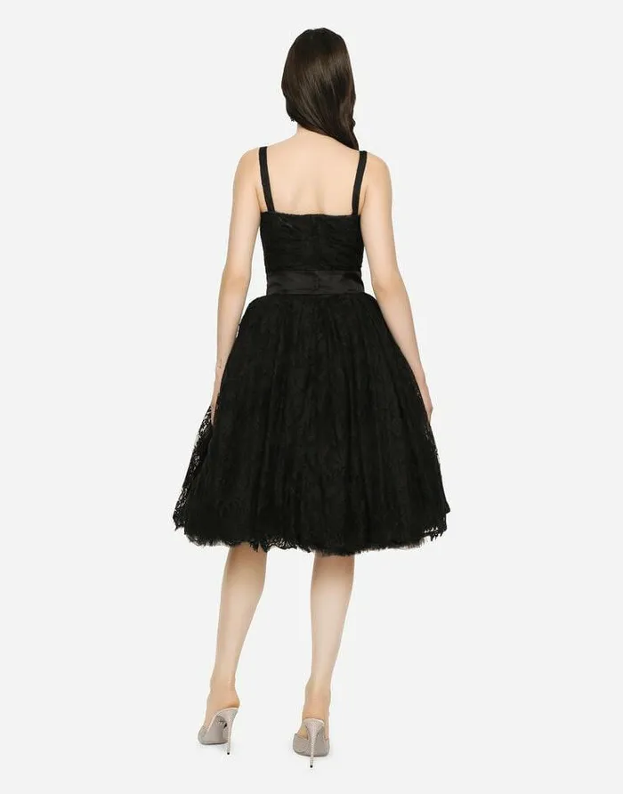 Dolce and Gabbana Dresses Women Short Chantilly Lace Dress Black Dolce and Gabbana Dresses Women Short Chantilly Lace Dress Black