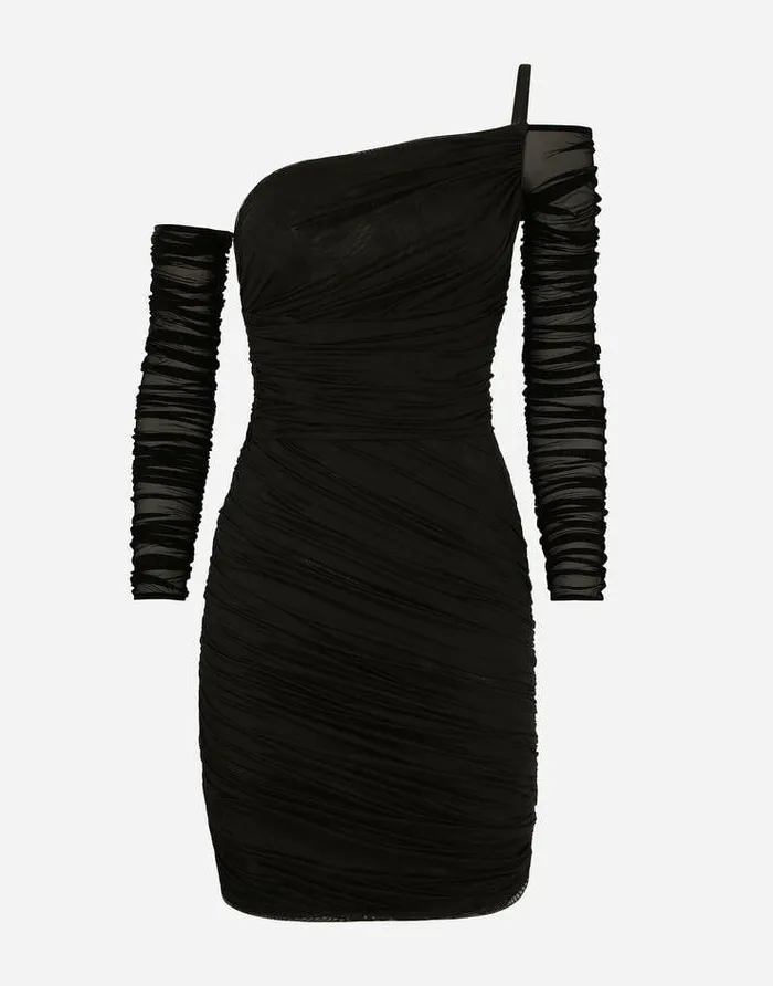 Dolce and Gabbana Dresses Women Short Tulle Dress Black