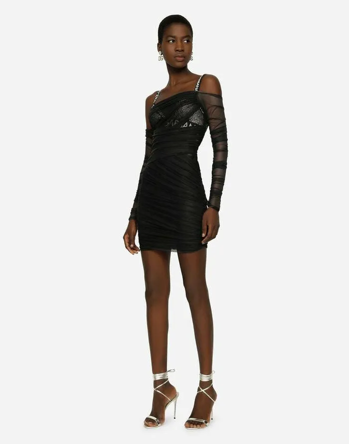 Dolce and Gabbana Dresses Women Short Tulle Dress Black Dolce and Gabbana Dresses Women Short Tulle Dress Black