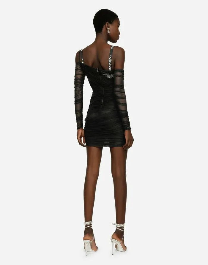 Dolce and Gabbana Dresses Women Short Tulle Dress Black Dolce and Gabbana Dresses Women Short Tulle Dress Black