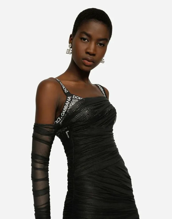 Dolce and Gabbana Dresses Women Short Tulle Dress Black Dolce and Gabbana Dresses Women Short Tulle Dress Black
