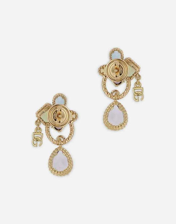 Dolce and Gabbana Earrings Women 18kt Yellow Gold Pierced Earrings Withmulticolors Gemstones Yellow Gold Dolce and Gabbana Earrings Women 18kt Yellow Gold Pierced Earrings Withmulticolors Gemstones Yellow Gold