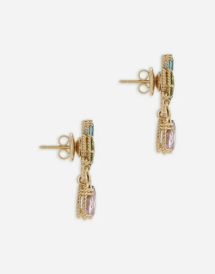 Dolce and Gabbana Earrings Women 18kt Yellow Gold Pierced Earrings Withmulticolors Gemstones Yellow Gold Dolce and Gabbana Earrings Women 18kt Yellow Gold Pierced Earrings Withmulticolors Gemstones Yellow Gold