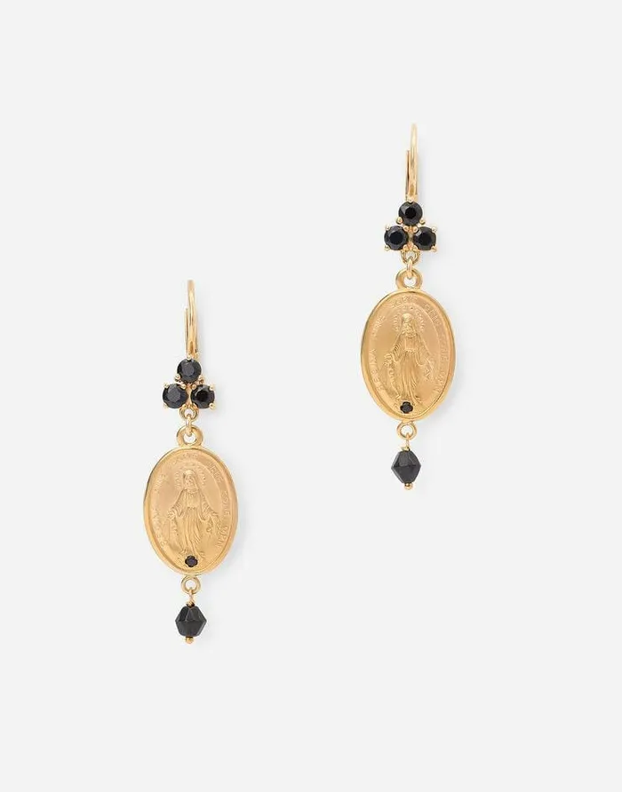 Dolce and Gabbana Earrings Women Tradition Earrings In Yellow 18kt Gold With Medals Gold Dolce and Gabbana Earrings Women Tradition Earrings In Yellow 18kt Gold With Medals Gold
