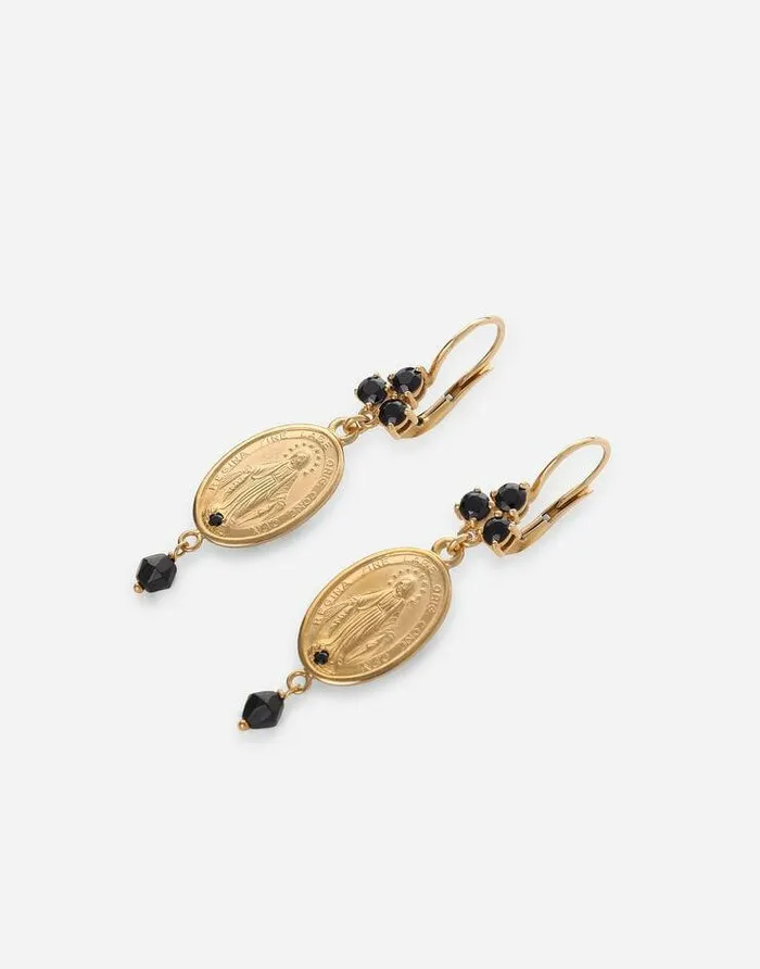 Dolce and Gabbana Earrings Women Tradition Earrings In Yellow 18kt Gold With Medals Gold Dolce and Gabbana Earrings Women Tradition Earrings In Yellow 18kt Gold With Medals Gold