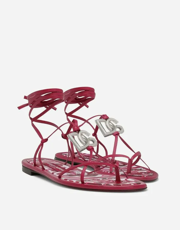 Dolce and Gabbana Flat Women Nappa Leather Thong Sandals Multicolor Dolce and Gabbana Flat Women Nappa Leather Thong Sandals Multicolor