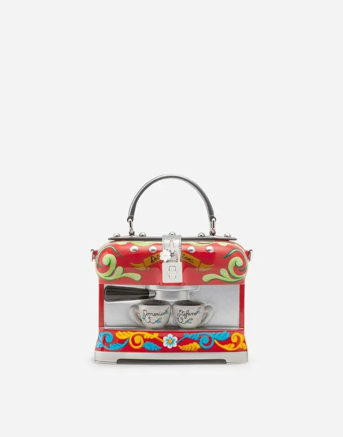 Dolce and Gabbana Handbags Women Coffee Machine Dolce Box Bag With Carretto Design Multicolor Dolce and Gabbana Handbags Women Coffee Machine Dolce Box Bag With Carretto Design Multicolor
