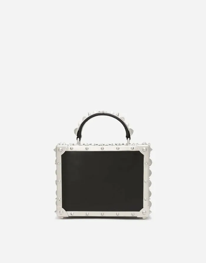 Dolce and Gabbana Handbags Women Polished Calfskin Dolce Box Bag With Studs Multicolor