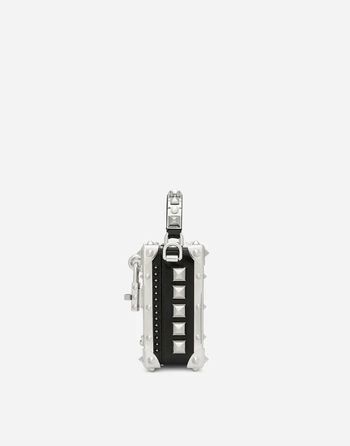 Dolce and Gabbana Handbags Women Polished Calfskin Dolce Box Bag With Studs Multicolor