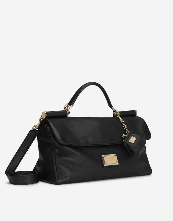 Dolce and Gabbana Handbags Women Soft Calfskin Sicily Soft Bag Black Dolce and Gabbana Handbags Women Soft Calfskin Sicily Soft Bag Black