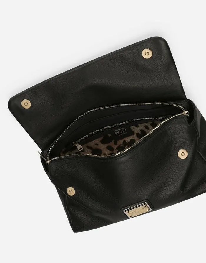 Dolce and Gabbana Handbags Women Soft Calfskin Sicily Soft Bag Black Dolce and Gabbana Handbags Women Soft Calfskin Sicily Soft Bag Black