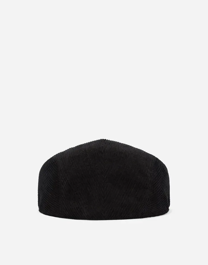 Dolce and Gabbana Hats And Gloves Men Needlecord Flat Cap Black Dolce and Gabbana Hats And Gloves Men Needlecord Flat Cap Black