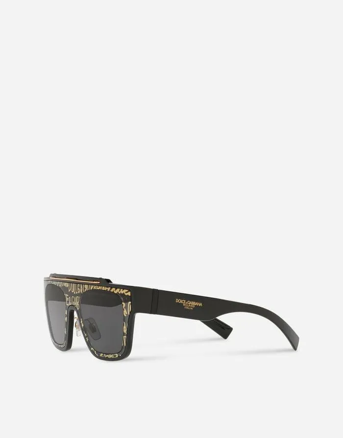 Dolce and Gabbana Icons Men Dna Graffiti Sunglasses Black And Gold Dolce and Gabbana Icons Men Dna Graffiti Sunglasses Black And Gold