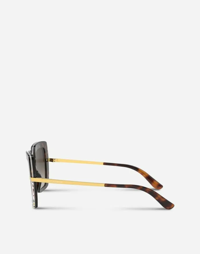 Dolce and Gabbana Icons Women Half Print Sunglasses Carretto Print Dolce and Gabbana Icons Women Half Print Sunglasses Carretto Print