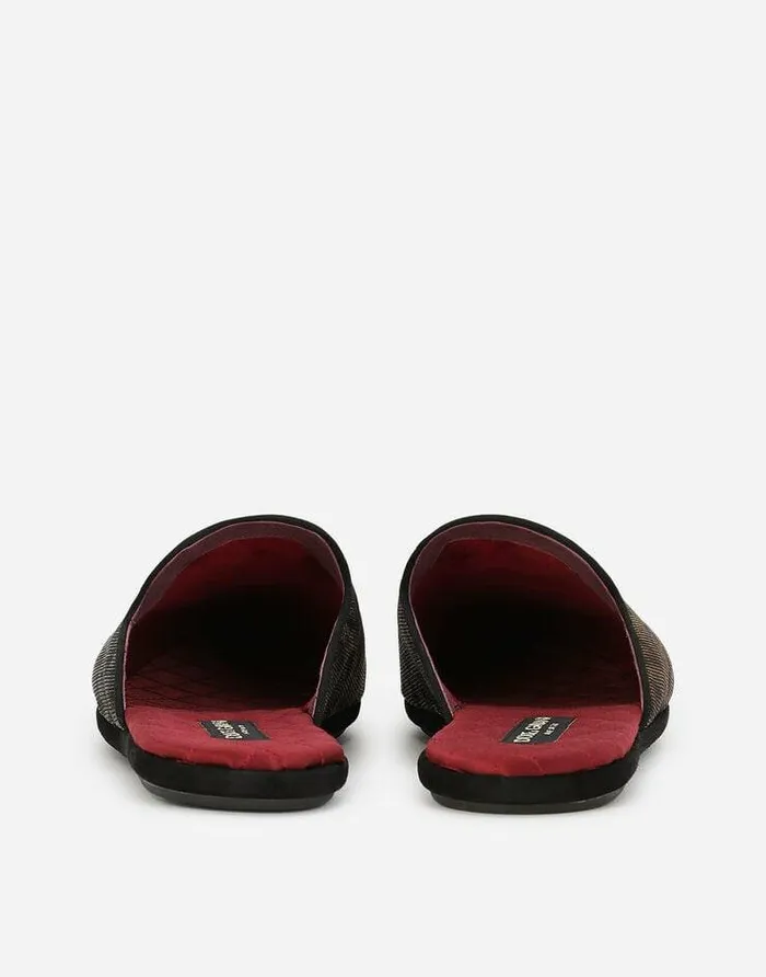 Dolce and Gabbana Loafers And Moccasins Men Slippers With Coat Of Arms Patch Bordeaux Dolce and Gabbana Loafers And Moccasins Men Slippers With Coat Of Arms Patch Bordeaux