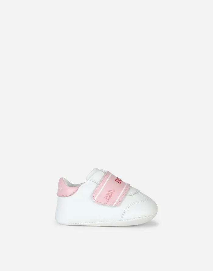 Dolce and Gabbana Newborn Girls039 Shoes 1620 Children Lambskin Sneakers With Logo Whitepink Dolce and Gabbana Newborn Girls039 Shoes 1620 Children Lambskin Sneakers With Logo Whitepink