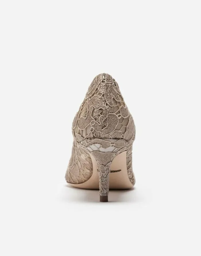Dolce and Gabbana Pumps And Slingback Women Lace Rainbow Pumps With Brooch Detailing Beige Dolce and Gabbana Pumps And Slingback Women Lace Rainbow Pumps With Brooch Detailing Beige