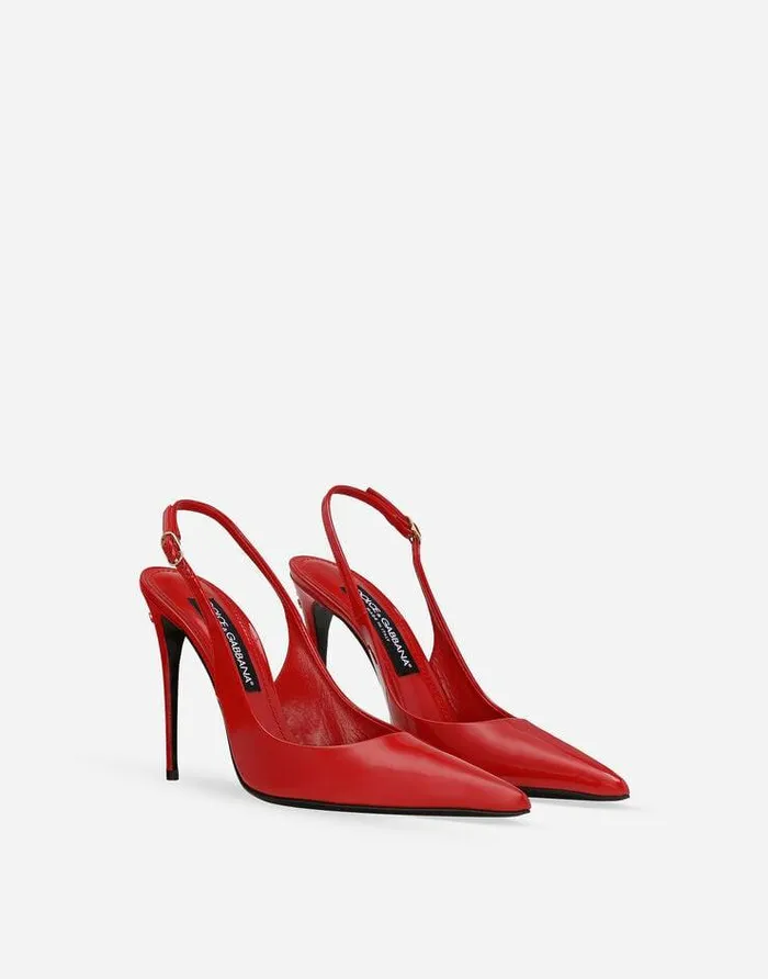Dolce and Gabbana Pumps And Slingback Women Patent Leather Slingbacks Red Dolce and Gabbana Pumps And Slingback Women Patent Leather Slingbacks Red