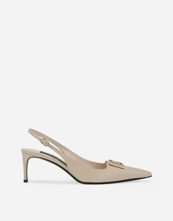 Dolce and Gabbana Pumps And Slingback Women Polished Calfskin Slingbacks Beige Dolce and Gabbana Pumps And Slingback Women Polished Calfskin Slingbacks Beige