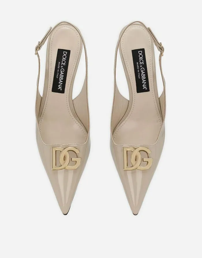 Dolce and Gabbana Pumps And Slingback Women Polished Calfskin Slingbacks Beige Dolce and Gabbana Pumps And Slingback Women Polished Calfskin Slingbacks Beige