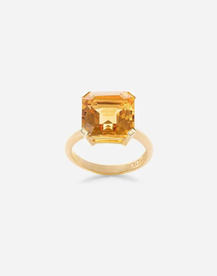 Dolce and Gabbana Rings Women Anna Ring In Yellow 18kt Gold With Citrine Gold Dolce and Gabbana Rings Women Anna Ring In Yellow 18kt Gold With Citrine Gold