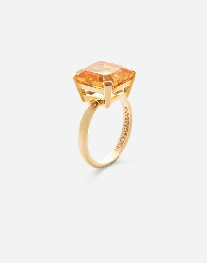 Dolce and Gabbana Rings Women Anna Ring In Yellow 18kt Gold With Citrine Gold Dolce and Gabbana Rings Women Anna Ring In Yellow 18kt Gold With Citrine Gold