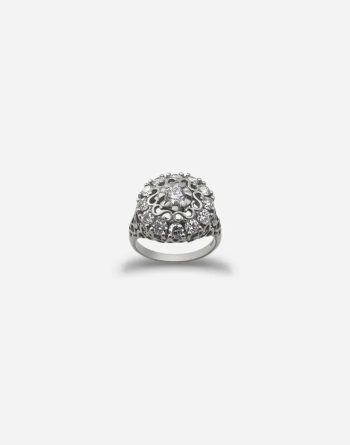Dolce and Gabbana Rings Women Sicily Ring In White Gold With Diamonds White Gold Dolce and Gabbana Rings Women Sicily Ring In White Gold With Diamonds White Gold