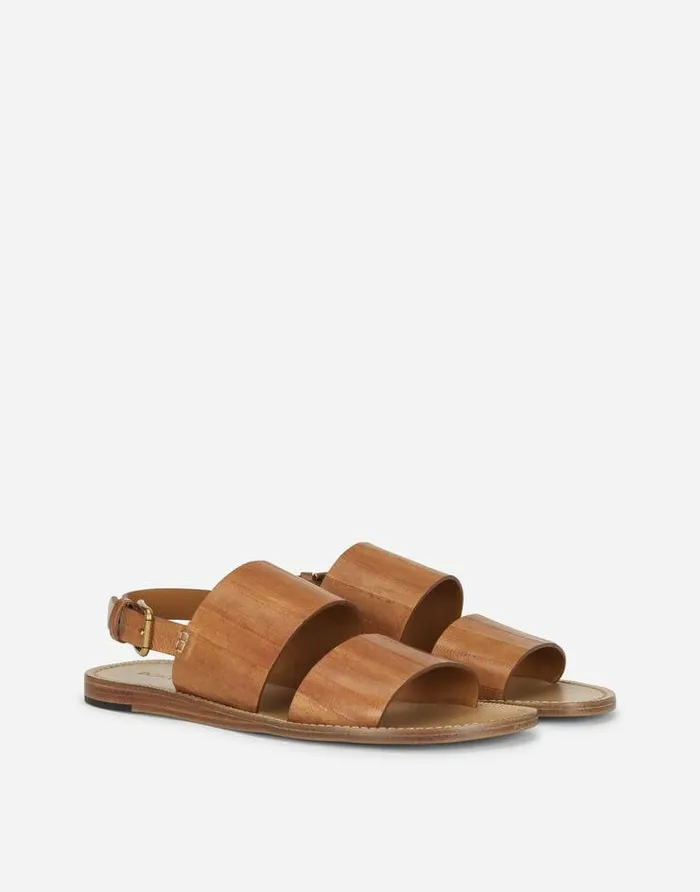 Dolce and Gabbana Sandals And Slides Men Eel Pantheon Sandals Beige Dolce and Gabbana Sandals And Slides Men Eel Pantheon Sandals Beige