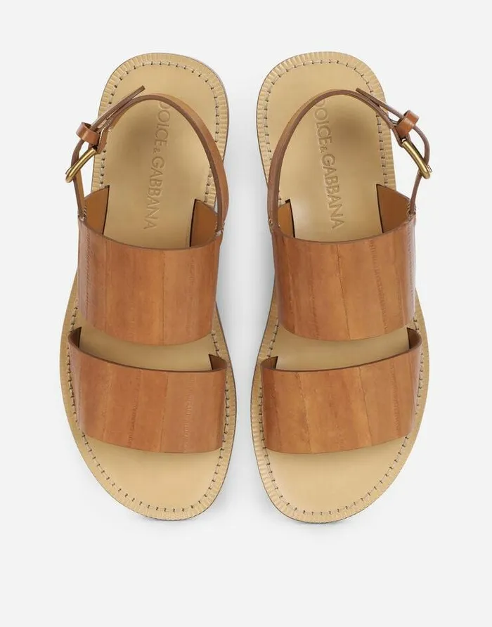 Dolce and Gabbana Sandals And Slides Men Eel Pantheon Sandals Beige Dolce and Gabbana Sandals And Slides Men Eel Pantheon Sandals Beige