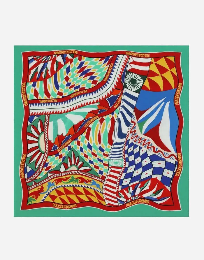Dolce and Gabbana Scarves And Silks Women Carrettoprint Twill Scarf 9021590 Multicolor Dolce and Gabbana Scarves And Silks Women Carrettoprint Twill Scarf 9021590 Multicolor