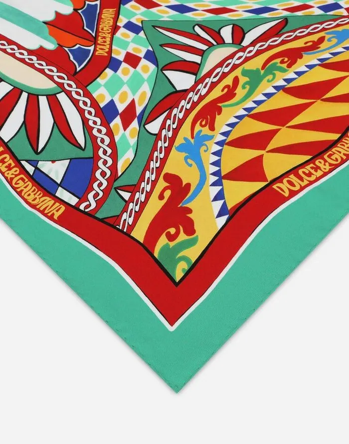 Dolce and Gabbana Scarves And Silks Women Carrettoprint Twill Scarf 9021590 Multicolor Dolce and Gabbana Scarves And Silks Women Carrettoprint Twill Scarf 9021590 Multicolor