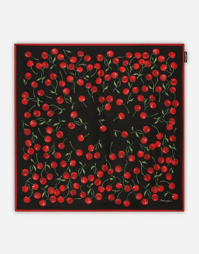 Dolce and Gabbana Scarves And Silks Women Cherryprint Twill Scarf 9021590 Multicolor Dolce and Gabbana Scarves And Silks Women Cherryprint Twill Scarf 9021590 Multicolor