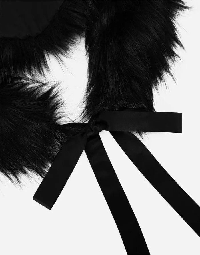 Dolce and Gabbana Scarves And Silks Women Faux Fur Collar Black Dolce and Gabbana Scarves And Silks Women Faux Fur Collar Black