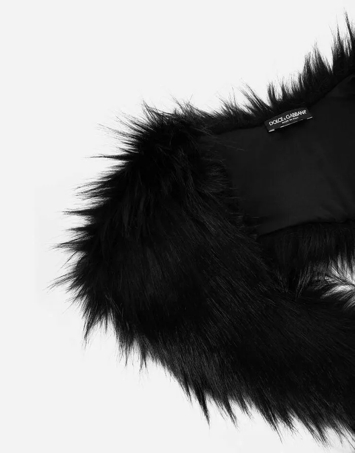 Dolce and Gabbana Scarves And Silks Women Faux Fur Collar Black Dolce and Gabbana Scarves And Silks Women Faux Fur Collar Black