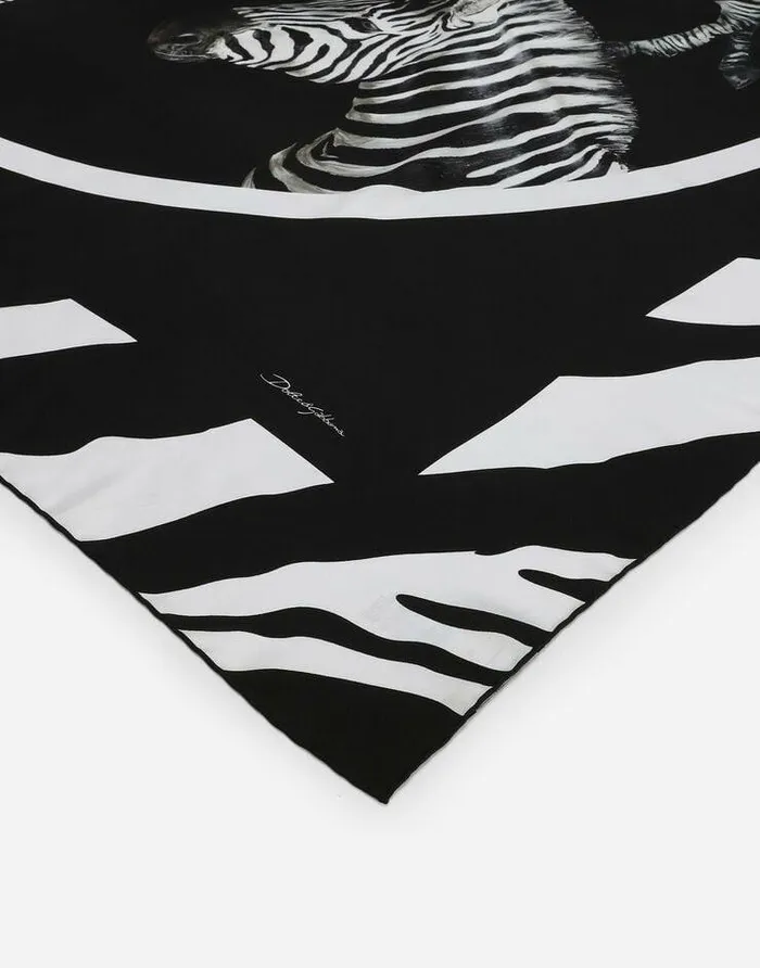 Dolce and Gabbana Scarves And Silks Women Large Zebraprint Twill Scarf 140 X 140 Multicolor Dolce and Gabbana Scarves And Silks Women Large Zebraprint Twill Scarf 140 X 140 Multicolor