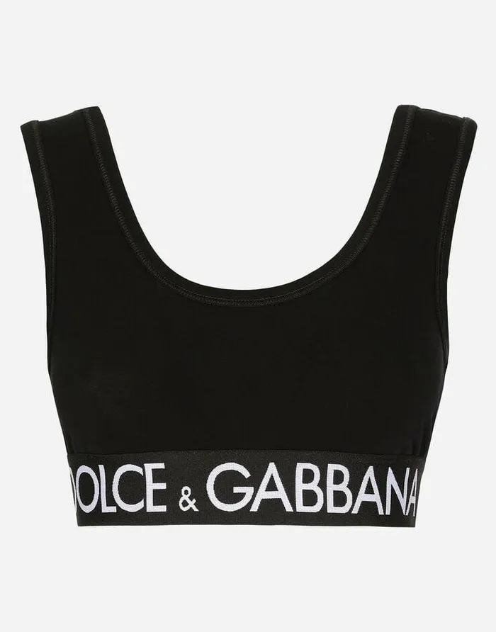 Dolce and Gabbana Shirts And Tops Women Jersey Top With Branded Elastic Black Dolce and Gabbana Shirts And Tops Women Jersey Top With Branded Elastic Black