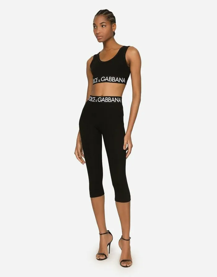 Dolce and Gabbana Shirts And Tops Women Jersey Top With Branded Elastic Black Dolce and Gabbana Shirts And Tops Women Jersey Top With Branded Elastic Black