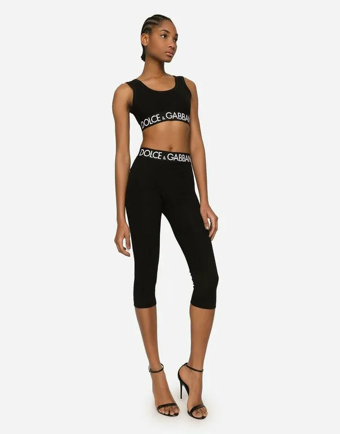 Dolce and Gabbana Shirts And Tops Women Jersey Top With Branded Elastic Black Dolce and Gabbana Shirts And Tops Women Jersey Top With Branded Elastic Black