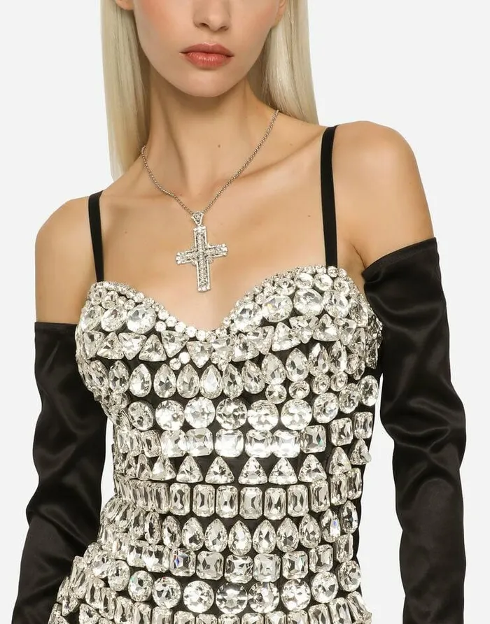 Dolce and Gabbana Shirts And Tops Women KIM DOLCEandGABBANA Marquisette Bodysuit With Rhinestone Embellishment Multicolor Dolce and Gabbana Shirts And Tops Women KIM DOLCEandGABBANA Marquisette Bodysuit With Rhinestone Embellishment Multicolor