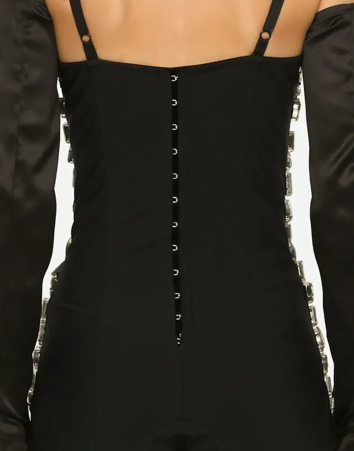 Dolce and Gabbana Shirts And Tops Women KIM DOLCEandGABBANA Marquisette Bodysuit With Rhinestone Embellishment Multicolor Dolce and Gabbana Shirts And Tops Women KIM DOLCEandGABBANA Marquisette Bodysuit With Rhinestone Embellishment Multicolor