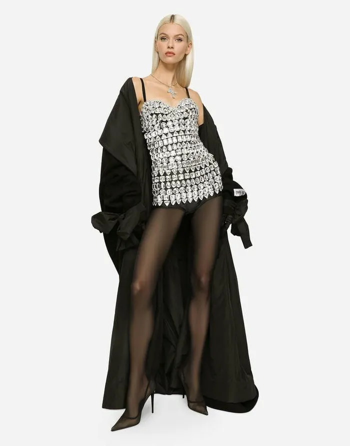 Dolce and Gabbana Shirts And Tops Women KIM DOLCEandGABBANA Marquisette Bodysuit With Rhinestone Embellishment Multicolor Dolce and Gabbana Shirts And Tops Women KIM DOLCEandGABBANA Marquisette Bodysuit With Rhinestone Embellishment Multicolor