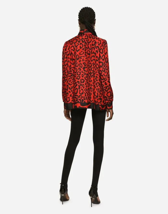 Dolce and Gabbana Shirts And Tops Women Leopard And Zebraprint Twill Shirt Multicolor Dolce and Gabbana Shirts And Tops Women Leopard And Zebraprint Twill Shirt Multicolor