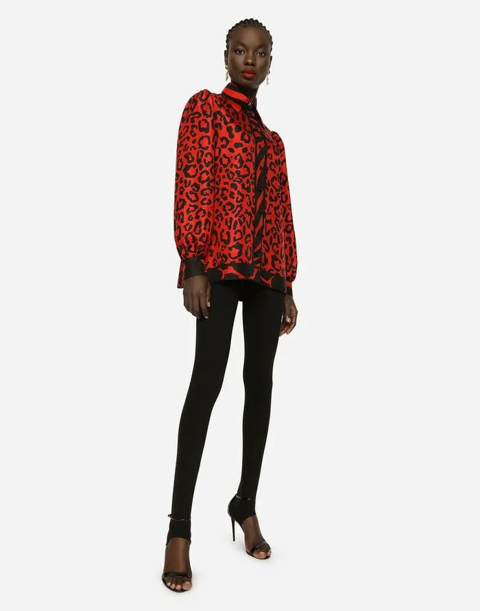 Dolce and Gabbana Shirts And Tops Women Leopard And Zebraprint Twill Shirt Multicolor Dolce and Gabbana Shirts And Tops Women Leopard And Zebraprint Twill Shirt Multicolor