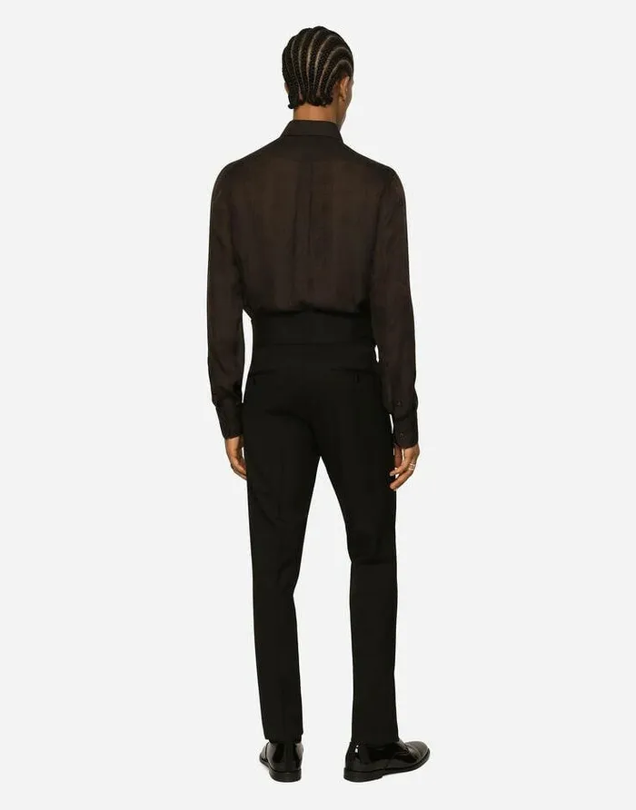 Dolce and Gabbana Shirts Men Silk Jacquard Martinifit Shirt With DG Logo And Ocelot Multicolor Dolce and Gabbana Shirts Men Silk Jacquard Martinifit Shirt With DG Logo And Ocelot Multicolor
