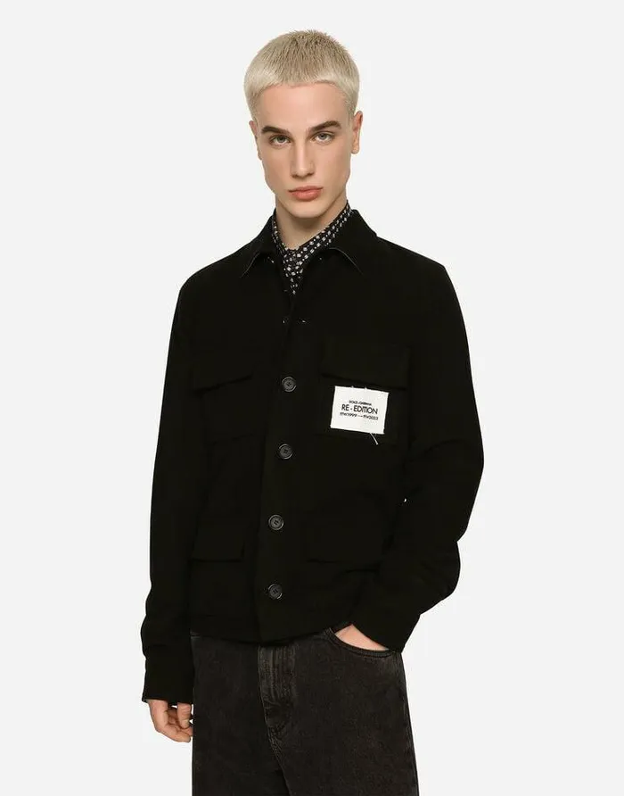 Dolce and Gabbana Shirts Men Sporty Stretch Fustian Shirt With Multiple Pockets Black Dolce and Gabbana Shirts Men Sporty Stretch Fustian Shirt With Multiple Pockets Black