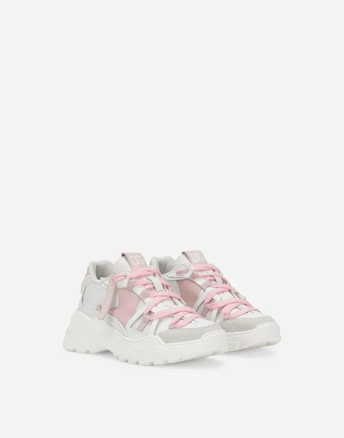 Dolce and Gabbana Shoes 2438 Children Mixedmaterial Airmaster Sneakers Multicolor