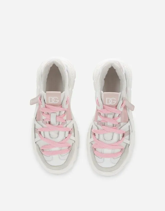 Dolce and Gabbana Shoes 2438 Children Mixedmaterial Airmaster Sneakers Multicolor