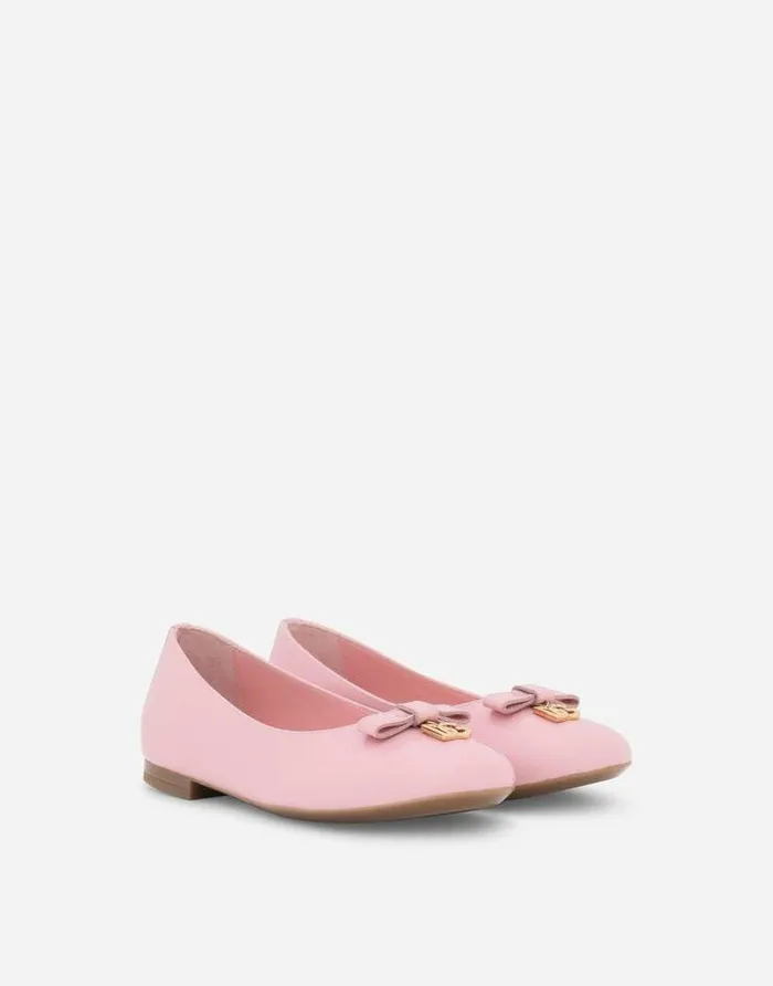 Dolce and Gabbana Shoes 2438 Children Patent Leather Ballet Flats With Metal DG Logo Pink Dolce and Gabbana Shoes 2438 Children Patent Leather Ballet Flats With Metal DG Logo Pink