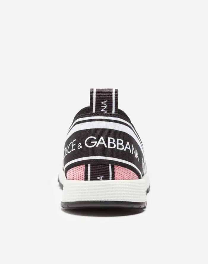 Dolce and Gabbana Shoes 2438 Children Sorrento Slipon Sneakers With Logo Tape Pink Dolce and Gabbana Shoes 2438 Children Sorrento Slipon Sneakers With Logo Tape Pink